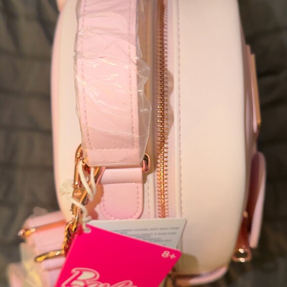 Barbie Rose Gold Logo Convertible Loungefly Backpack